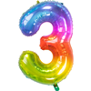 Folieballon Yummy Gummy Rainbow Cijfer 3 - 86 cm